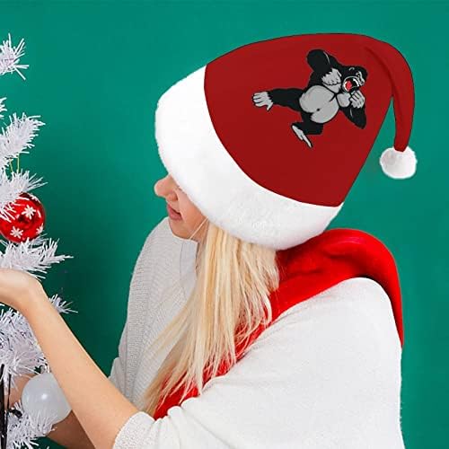 מדהים קינג קונג בפלאש חג המולד כובע שובב ונחמד סנטה כובעי עם קטיפה ברים ונוחות אוניית חג המולד קישוט