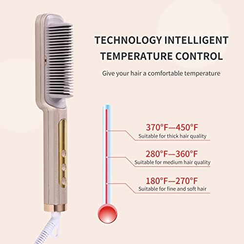 מברשת מחליק שיער של Penghuilg, מברשת יישור עם 28 הגדרות טמפרטורות, ברזל יישור אניון, מברשת שיער מהירה לחימום