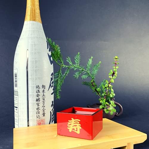 Japanbargain 4810, כוסות מסו כוסות סאקה יפניות כוסות לכה מפלסטיק סאקי מיוצרות ביפן, צבע אדום עם
