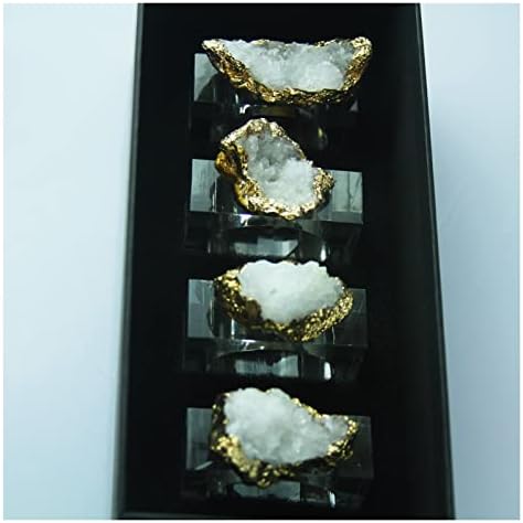 מחזיק מפית גביש אבן yalych לחתונה על ידי סט קופסא שחור של 4 ， קישוט מפיות