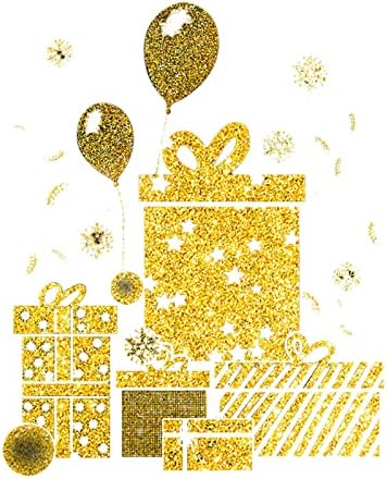 מדבקות קיר פרחים מדבקות חלון חג המולד זהב אבקת זהב דבק נשלף מדבקות חלון חג המולד קישוטי חג המולד