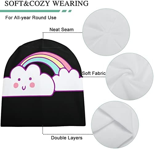 ענן קשת יוניסקס כובע כפה רכה כובע כובע גולגולת רכה כובע סוודר לשינה ריצה מזדמנים