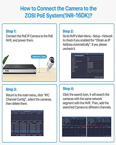 ZOSI 2PACK 5MP תוסף מצלמת אבטחה של POE IP עם כבלי אתרנט מצלמת כדור חיצונית עם ראיית לילה 120ft,