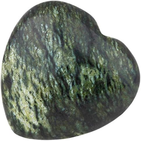 Sharvgun Agate ירוק שחור שחור מדיטציה אבן ליטותרפיה, קישוט לב רייקי לריפוי גבישים טבעיים אנטי לחץ, סט של 4
