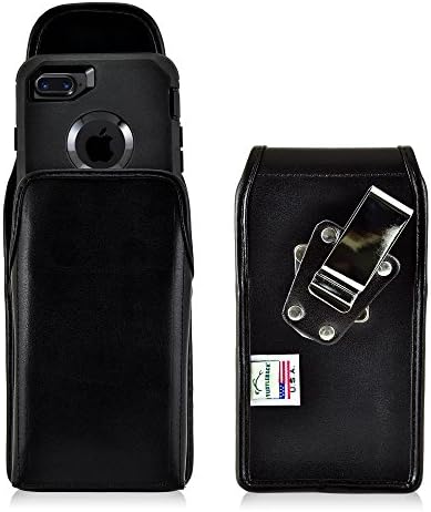 מארז חגורת Turtleback לאייפון 8 או iPhone 7 מתאים עם מגן OB או מקרים מגושמים, כיס עור נרתיק אנכי
