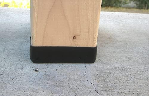 Moneyn 4 PK - 2x4 עץ פוסט קצה מכסה רגל מגן על רצפת עץ מתלה עץ גומי, שחור