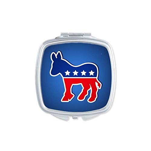 אמריקה חמור סמל מפלגה דמוקרטית מראה נייד קומפקטי כיס איפור כפול צדדי זכוכית