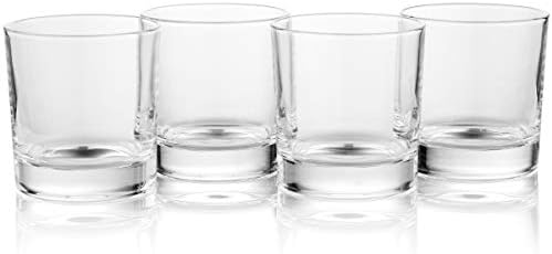 סט כוסות וויסקי בעיצוב פשוט 4 / כוסות בר / כוסות מיושנות / כוסות לולבול / כוסות סלעים / כוס שתייה של 12 עוז