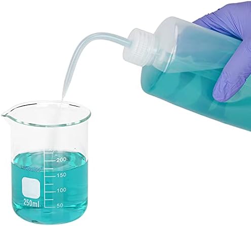 לבאסיקס כימי לשטוף בקבוק, 3-חבילה פלסטיק בטיחות מעבדה לסחוט לשטוף בקבוק, פוליאתילן עם צר פה, 250