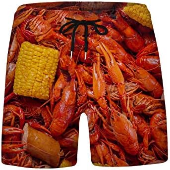 מיאשוי עם אוכל לגברים מציאותי 3 מכנסי קיץ מודפסים קצרים חוף מכנסיים קצרים חוף בגד ים בגד ים גדול ו