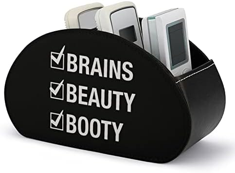Brains Beauty Booty PU עור PU שליטות מרחוק מחזיק שולחנות שולחן עבודה תיבת מארגן אחסון עם 5 תאים
