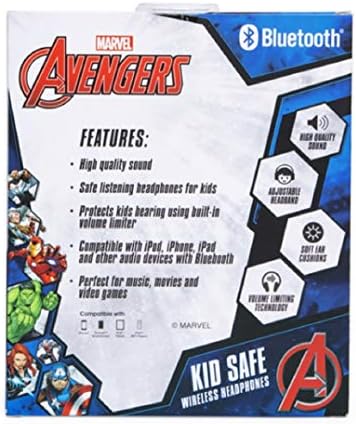 Tech2Go Marvel Avengers Hearpons Hearphones Safe עם תכונה מגבילה בנפח מובנה להאזנה בטוחה