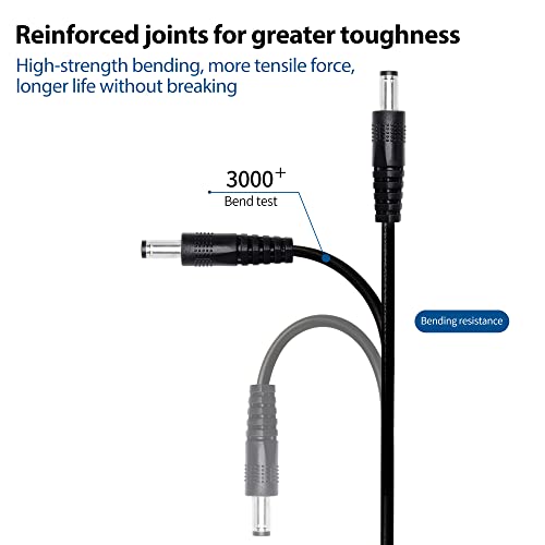 Riieyoca 5V DC Power Cable, USB 2.0 זכר ל- DC 5.5 ממ x 2.5 ממ כבל חשמל זכר לנתב, נורת LED, רמקול, מכשירי משק בית