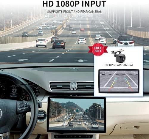 סטריאו לרכב DIN כפול עם מצלמת גיבוי, Carplay אלחוטי 12.8 אינץ ', אנדרואיד רוטו 1080p רדיו רדיו