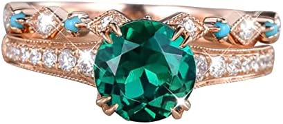 2023 טבעת זהב חדשה רוז רוז אמריקאית סט אמריקאית סט מצופה נשים אירופיות טבעת זירקוניה ושל טבעות טבעות לב שיחה