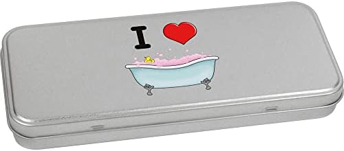 Azeeda 80 ממ 'אני אוהב אמבטיות' פח/קופסת אחסון מתכת