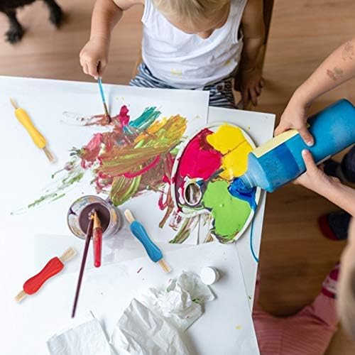 מברשת צבע מברשת צביעה מברשת 1/3 יחידות מברשות צבע לילדים שטוחים ועגולים זיפים עגולים מברשות צבע מברשות גומי לידית