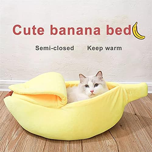 SCDZS בית מיטת בננה חמוד בית סופר רך מלונה חיות מחמד כלב שינה חמה כרית נוחות חתלתול לחתולים מערה נעימה ניידת