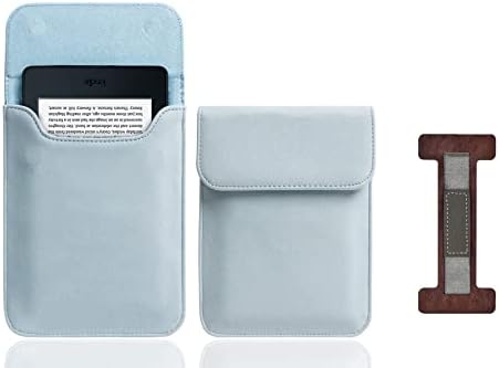 עבור קינדל נייר לבן - 6 אינץ כיסוי פאוץ שרוול תיק-כולל קפה ליצ ' י דפוס רצועת יד-שמיים כחול
