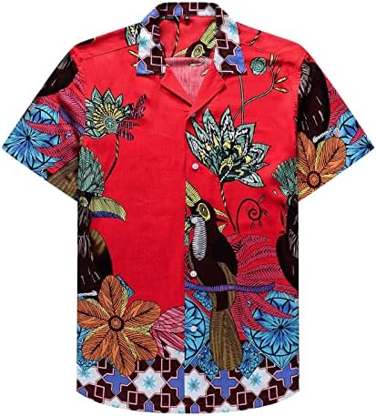 חולצות T מסוגננות לגברים, 2023 חולצות פרחוניות בהוואי 2023 כפתור למטה חולצות חוף הטרופיות חוף תלבושות קיץ