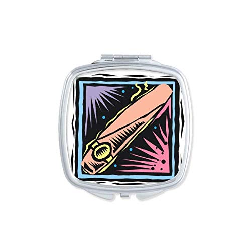 שעון וקטור מקסיקון תרבות אלמנט חריטת מראה נייד קומפקטי כיס איפור כפול צדדי זכוכית