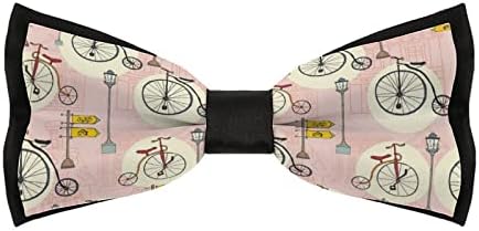 רטרו אופניים ואורות רחוב גברים של מראש קשור עניבות פרפר מתכוונן מודפס חידוש עניבה