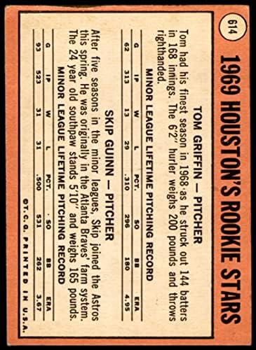 1969 Topps 614 טירונים של יוסטון טום גריפין/דלג על גוין יוסטון אסטרוס VG/EX ASTROS
