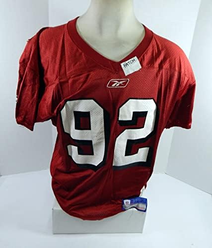 2002 סן פרנסיסקו 49ers ג'רום דייוויס 92 משחק נעשה שימוש בג'רזי תרגול אדום L 4427 - משחק NFL