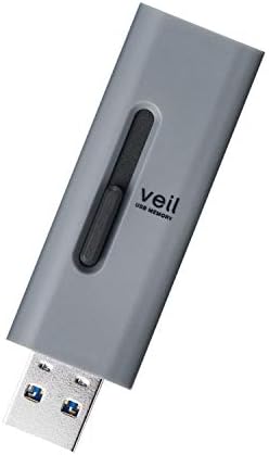 Elecom MF-SLU3064GGY זיכרון USB, 64 GB, USB 3.2, סוג הזזה, עם חור רצועה, אפור