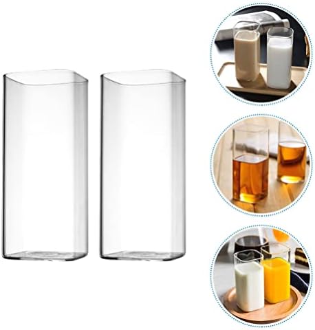 Zerodeko 2 יחידות כוסות שתייה מרובעות כוסות זכוכית כדורגל גבוהה כוסות כוסות קריסטל כוסות גבוהות