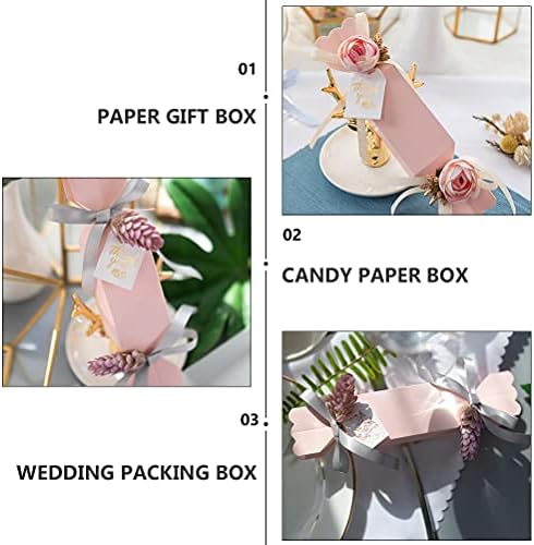 PartyKindom 10 יח 'לחתונה קופסאות מתנות קופסאות ממתקים לחתונה יום הולדת למקלחת לתינוקות לבית/קיר/מטבח/עיצוב