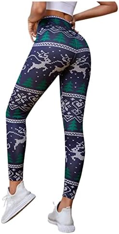 נשים של גבוהה מותן חג המולד הדפסת יוגה מכנסיים בטן בקרת הרזיה שלל חותלות אימון ריצה הרם באט גרביונים