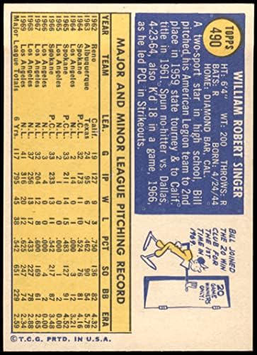 1970 Topps 490 ביל זמר לוס אנג'לס דודג'רס NM/MT Dodgers