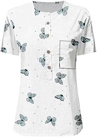 חולצת קיץ חמודה של HGCCGDU לנשים שרוול קצר טייז בסיסי V צוואר אופנה טוניקה מזדמנים טוניקה חולצת